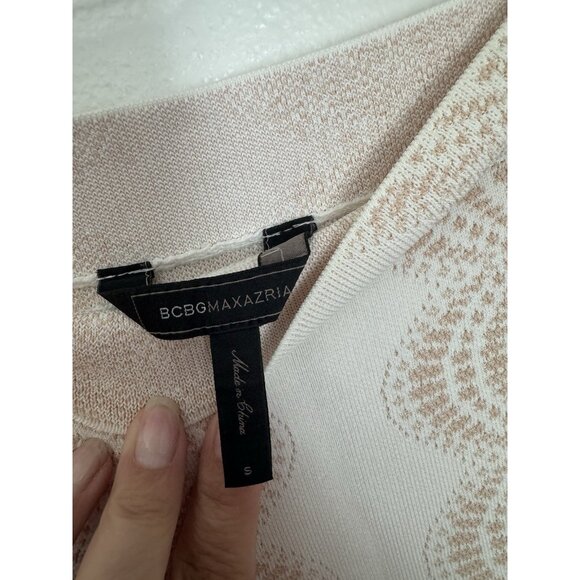 Bcbg MaxAzria Geometric Print Bodycon 2pc Pencil Skirt Set Sze Small Cream Beige - Picture 6 of 10